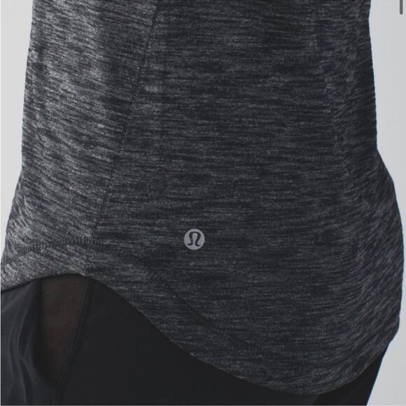 Lululemon What the Sport Short Sleeve V-Neck Tee Heathered Black & Grey Small - Picture 2 of 13